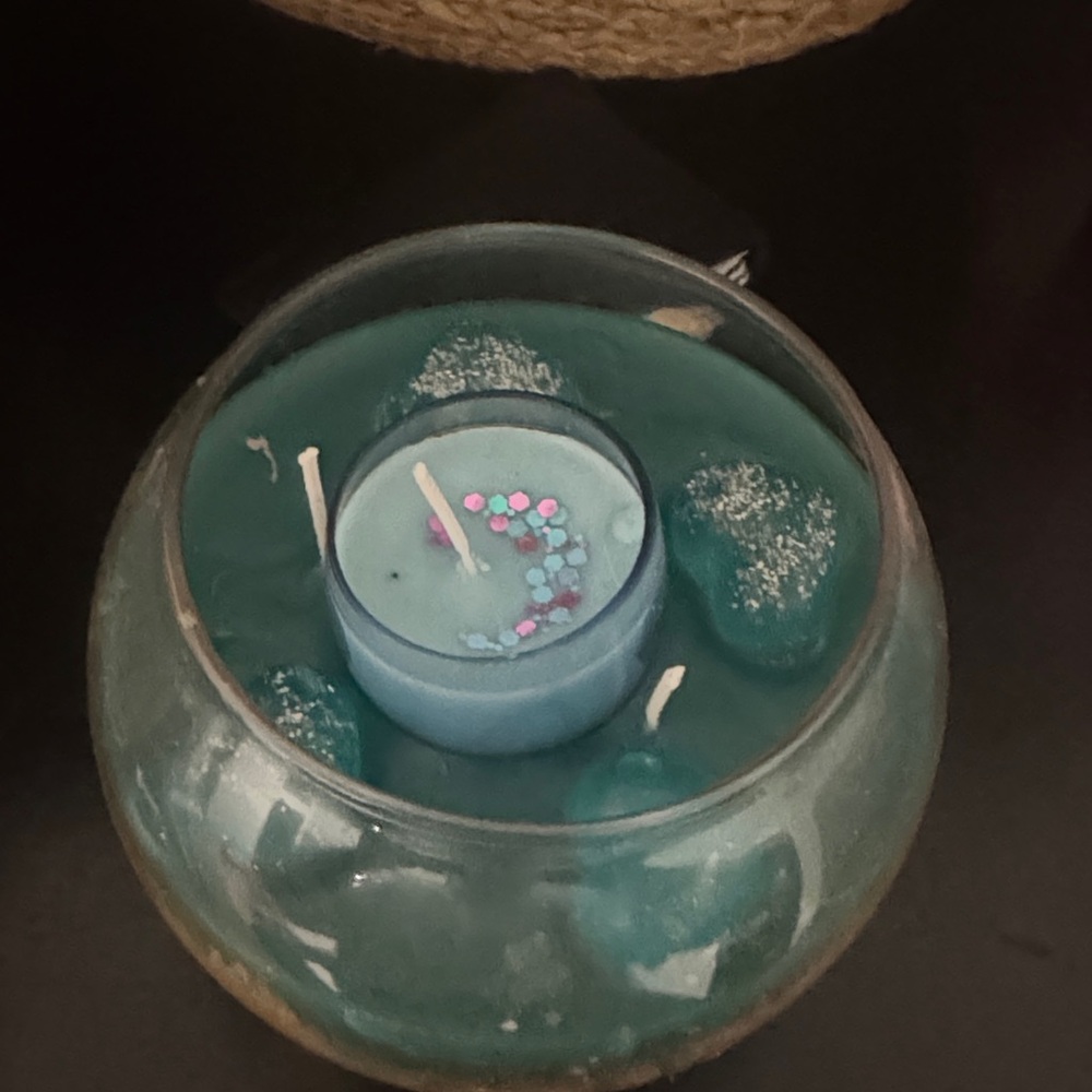 Blue Decorative Candle Bowl